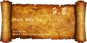 Hust Béla névjegykártya